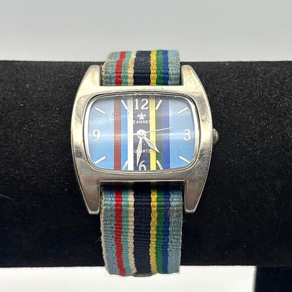 Retro Striped Silver Watch - Picture 1 of 5